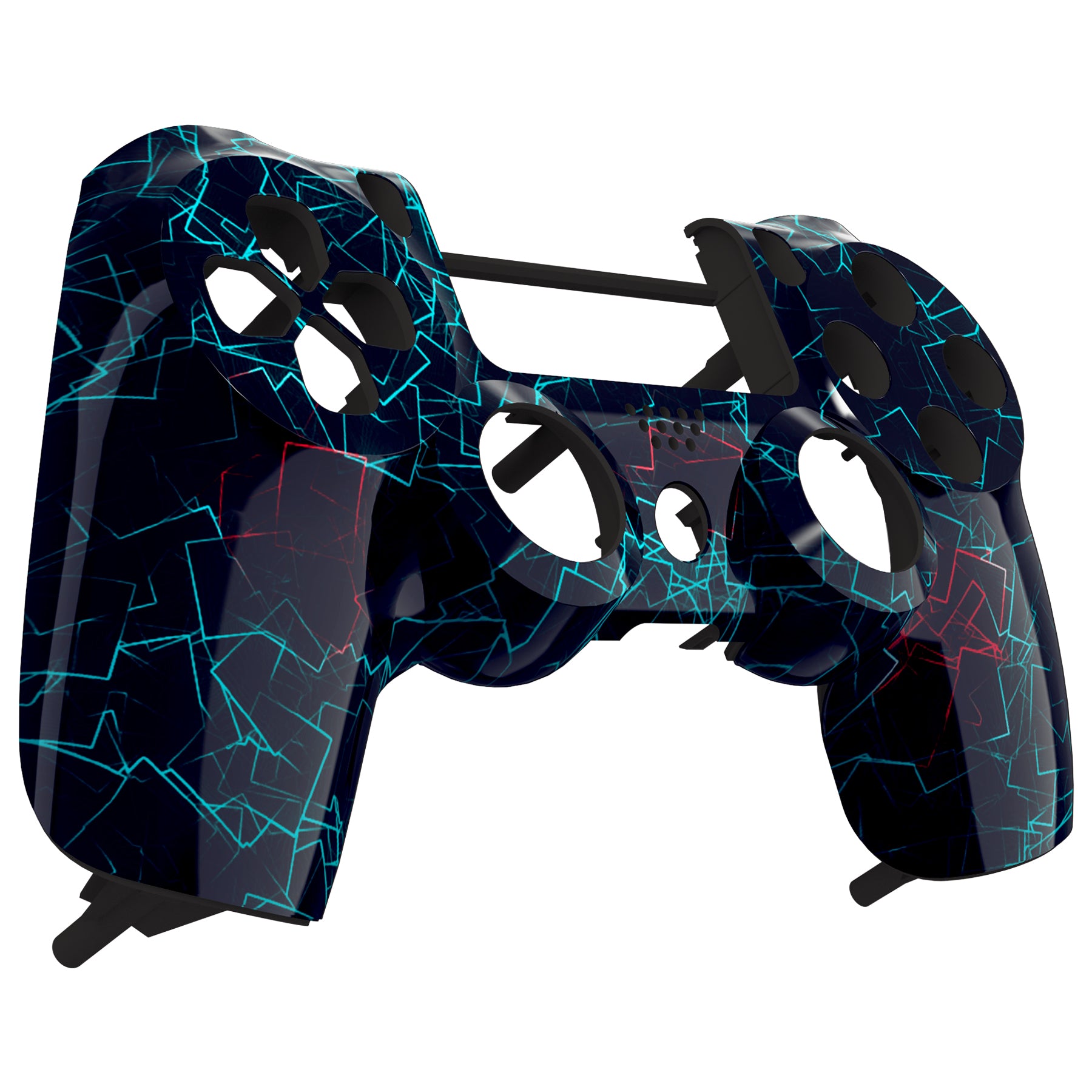 eXtremeRate Neon Frame Custom Front Housing Shell Case & Faceplate Cover Replacement Kit for PS4 Slim/PS4 Pro (CUH-ZCT2, JDM-040/050/055) - Gaming Controller Accessories for Enhanced Aesthetics & Protection