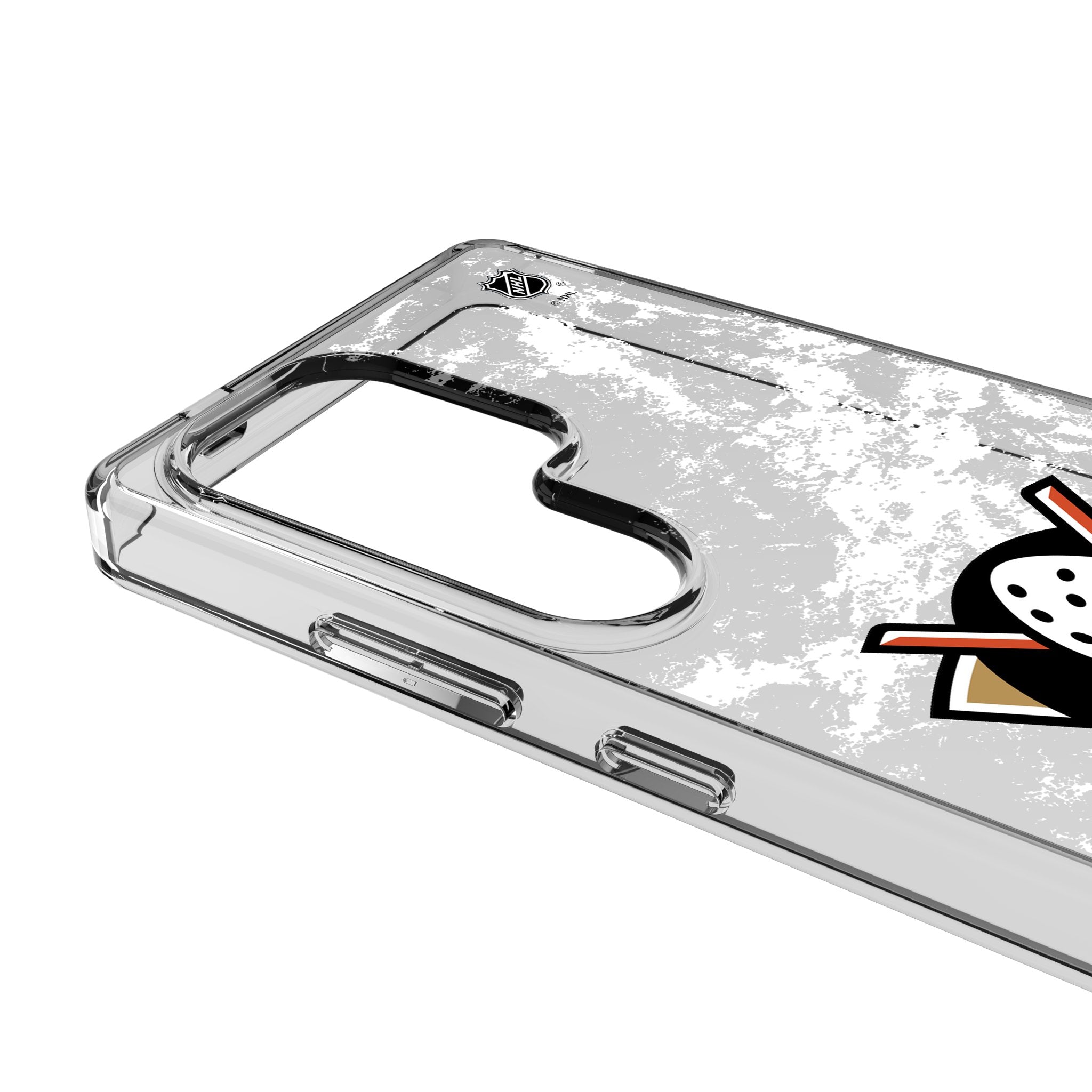 Anaheim Ducks NHL Ice Stripe Clear Protective Phone Case for Samsung Galaxy S21/S22/S23 - Durable Shockproof Cover for Hockey Fans & Game Day