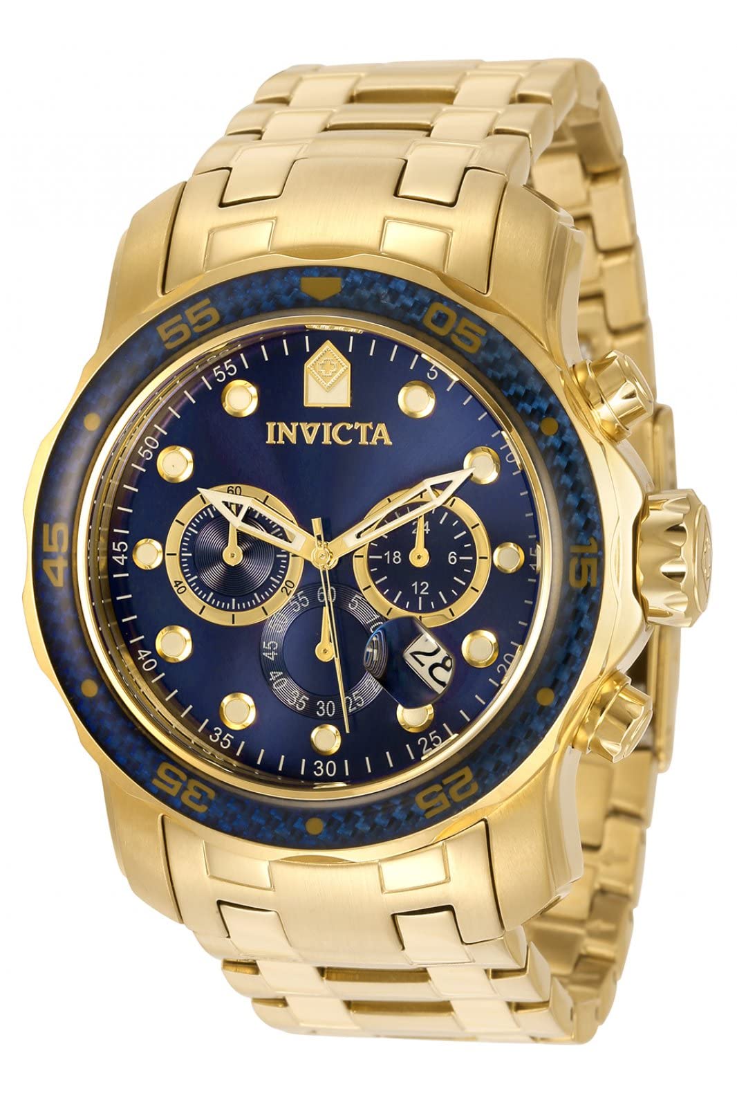 Invicta Pro Diver Chronograph Quartz Watch for Men - Blue Dial Stainless Steel Water Resistant 35397 - Perfect for Diving, Swimming & Everyday Wear