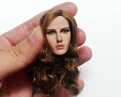 Phicen 1/6 Scale Female Head Sculpt with Long Curly Hair - Realistic Collectible Figure for Doll Customization, Cosplay & Photography Props