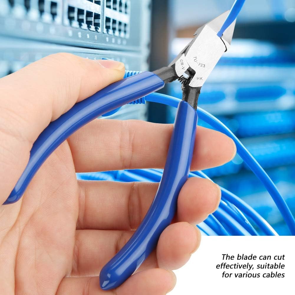 4-Inch Ultra-Sharp Wire Flush Cutters - Heavy Duty Side Cutting Pliers for Electrical Work, Crafts, Floral Arrangements & DIY Projects - Precision Cable Nippers for Clean Cuts on Wires, Sprue & Electronic Components