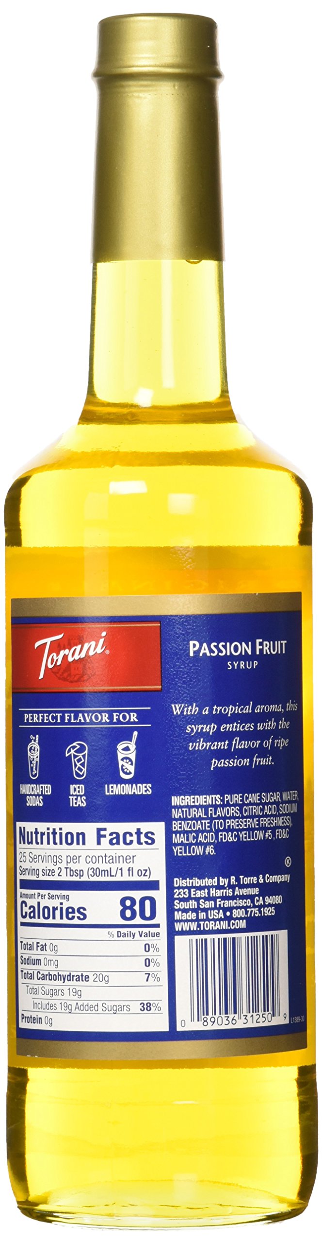 Torani Passion Fruit Syrup - Premium Flavoring for Coffee, Cocktails & Desserts | Perfect for Home Baristas & Mixologists