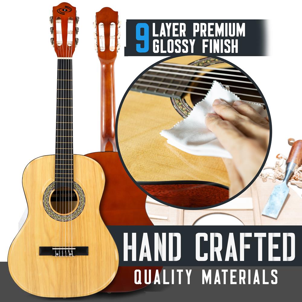 Complete Classic Guitar Kit for Beginners - Acoustic Guitar Set with Case, Tuner, Strap & Picks - Perfect for Learning, Practice & Performances