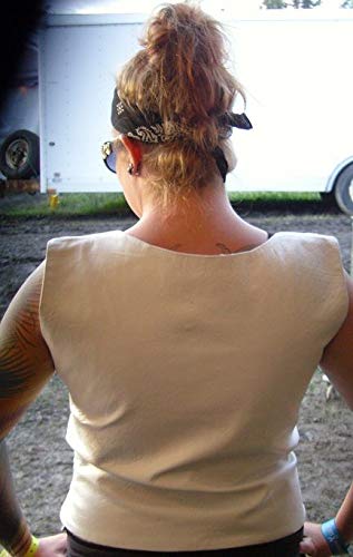 White Leather Motorcycle Vest for Women - Bulletproof Style Biker Jacket - Perfect for Riding, Motorcycle Clubs & Fashion Outfits