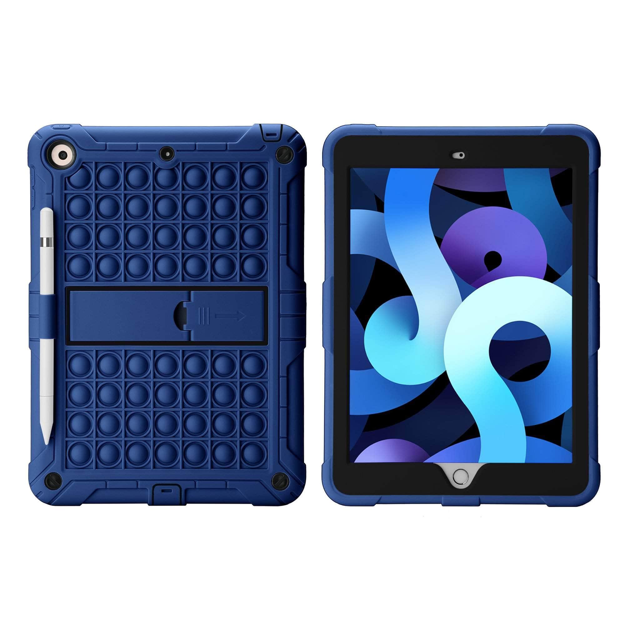 Non-Toxic Soft Silicone Pop Push It Bubble Case for iPad 9 - Stress Relief Fidget Toy for Office, School & Travel