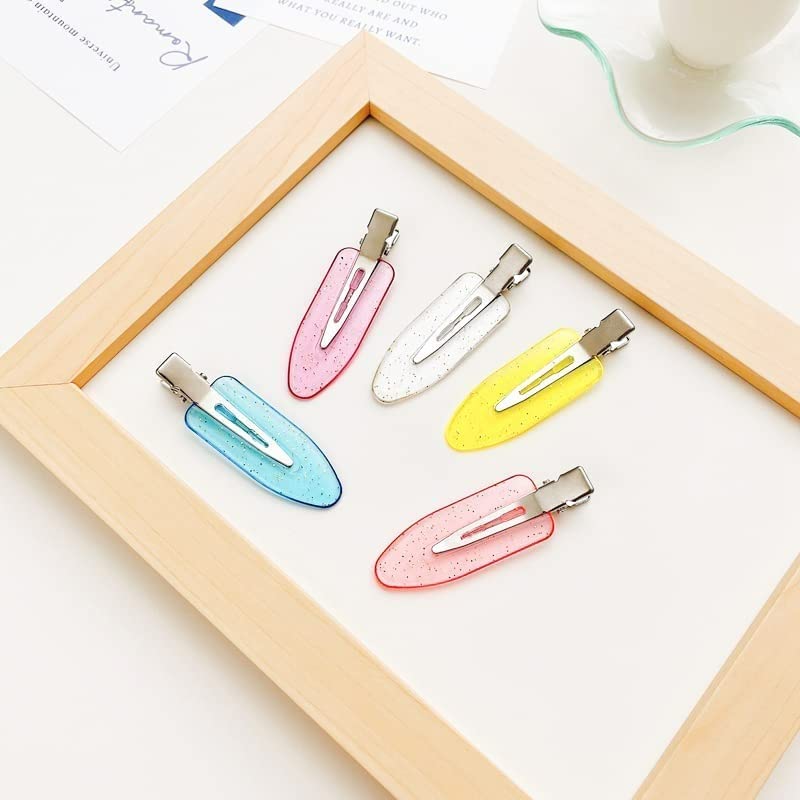 Street27® No Bend Hair Clips - Professional Creaseless Hair Clips for Styling, Sectioning & Makeup (10pcs Mixed Glitter) - Celebrity Stylist Approved, Won't Dent or Damage Hair - Perfect for Salon, Home Use & Travel Hairstyling