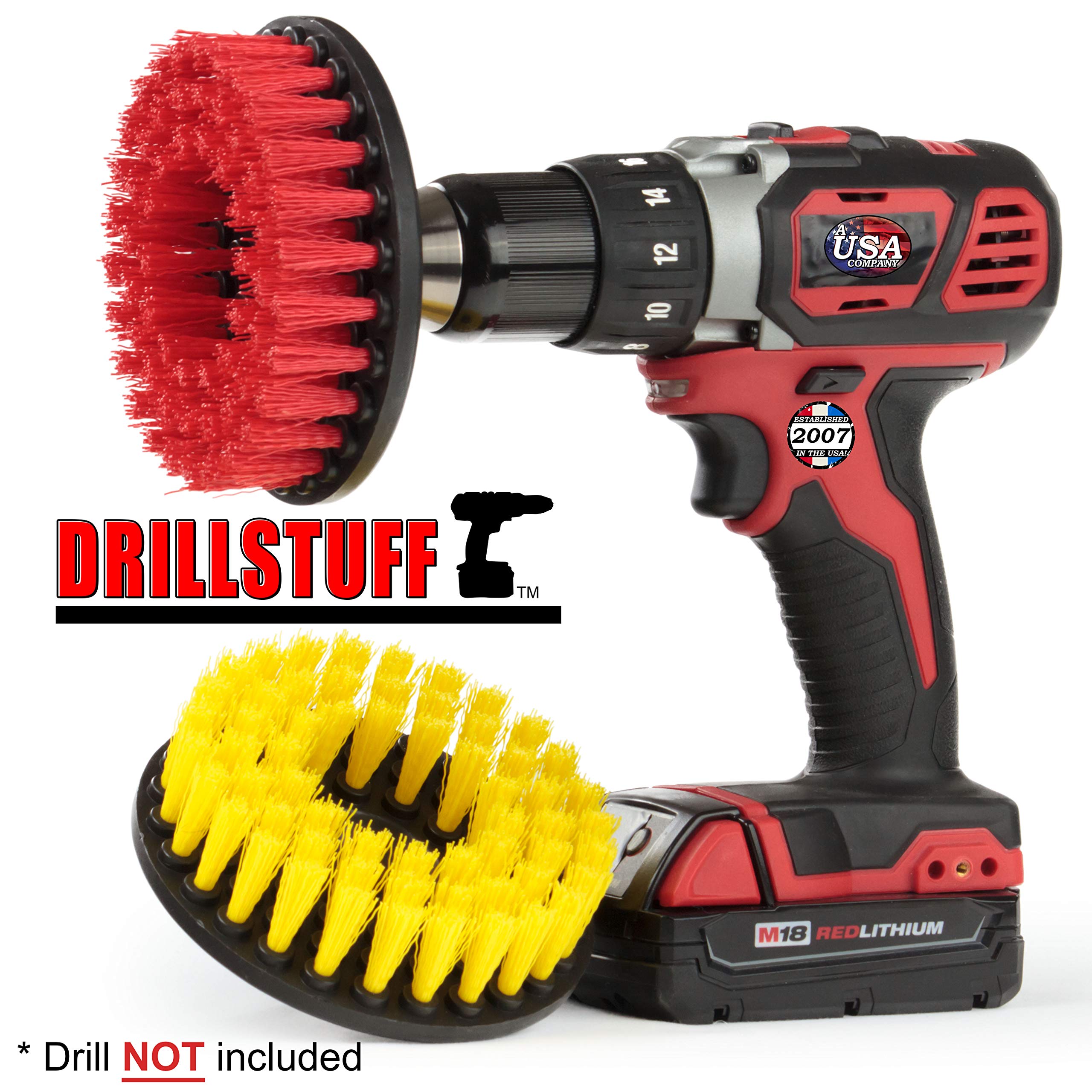 **Power Drill Brush Set - Multi-Surface Scrubber for Bathroom, Tile, Grout, Bathtub & Floor Cleaning - Stain Remover for Hard Water, Concrete & Outdoor Use - Perfect for Shower, Deck & Bird Bath Maintenance**