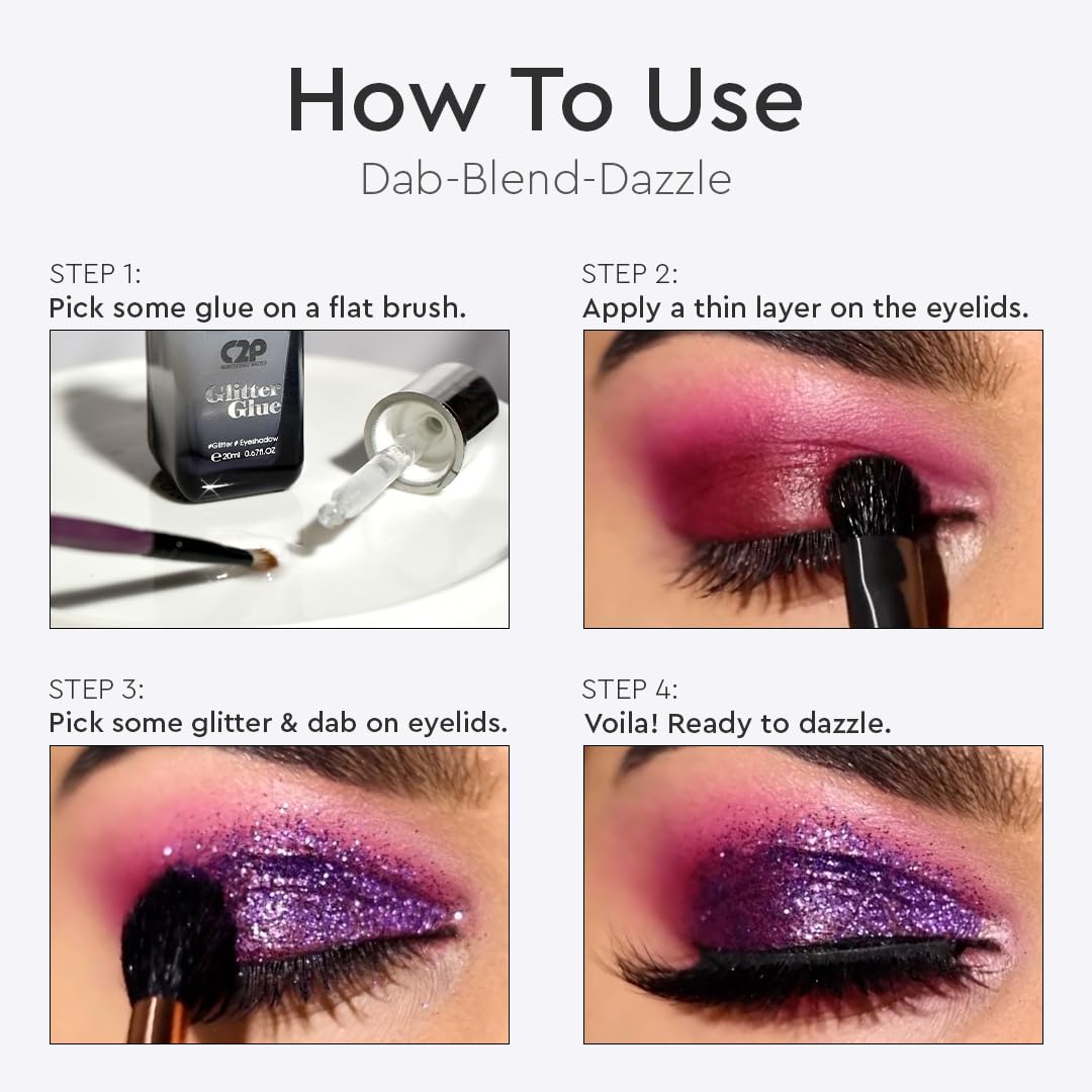C2P Pro Uptown Glitter Eyeshadow for Face and Body | Loose Cosmetic Glitter for Eye Makeup, Face Art & Body Shimmer - Vegan, Cruelty-Free, 3g - Perfect for Festival, Party & Special Occasion Makeup Looks