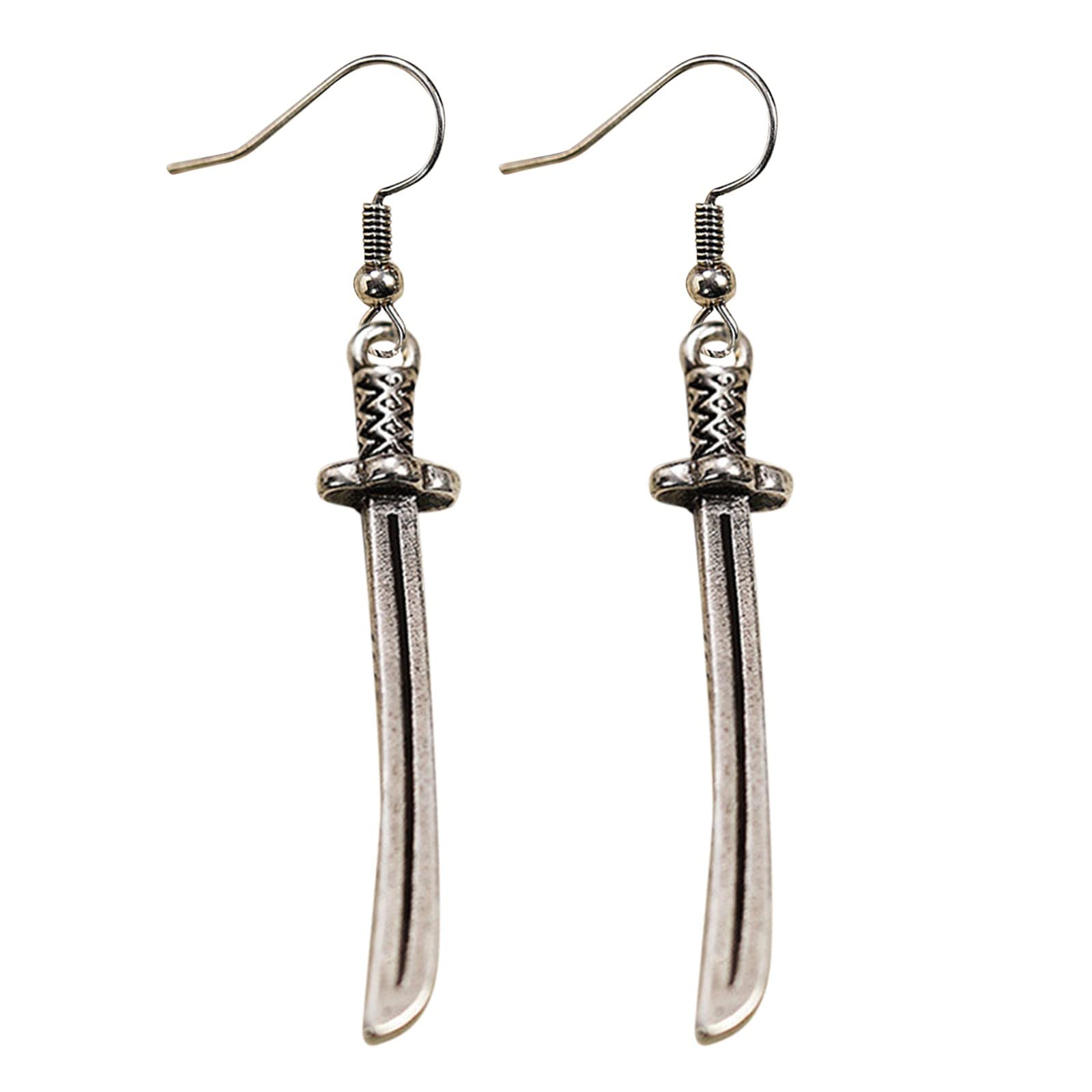 Women's Hoop Earrings with Long Cutter Pendant - Halloween Party Jewelry for Women, Girls & Men - Personalized Cosplay Costume Accessories - Perfect for Halloween Parties, Cosplay Events & Gift Giving