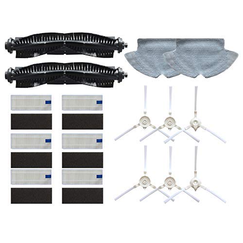 16Pcs Replacement Brush Kit for 360 S6 Robot Vacuum - Main Roller Brush, Side Brushes, Mop Cloth & HEPA Filters - Compatible with 360 S6 Robotic Vacuum Cleaner Accessories - Perfect for Home Cleaning & Maintenance