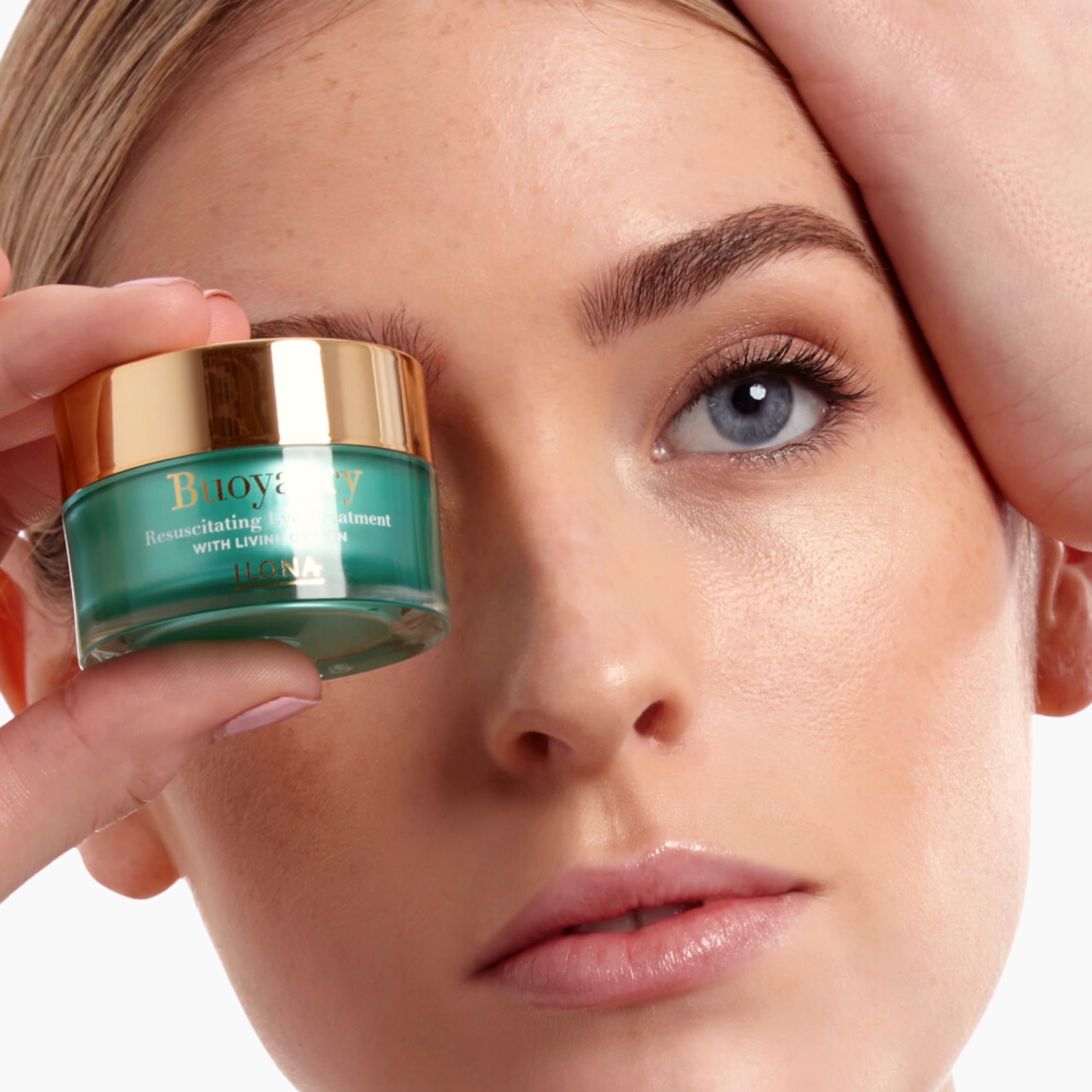 ILONA Buoyancy Lightweight Eye Cream for Dark Circles & Wrinkles - Oxygenating Formula with Collagen, Caffeine & Peptides - Firming & Hydrating Treatment for Under Eyes & Crow's Feet (0.5 oz) - Perfect for Morning & Night Skincare Routine
