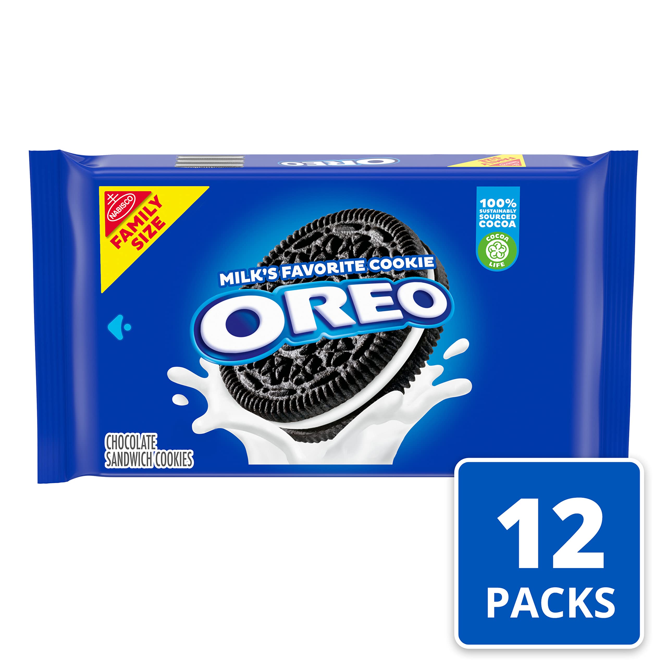 OREO Chocolate Sandwich Cookies Family Pack - 12 Boxes (19.1 oz Each) | Bulk Snacks for Parties, School Lunches & Office Treats | Classic American Cookies for Sharing