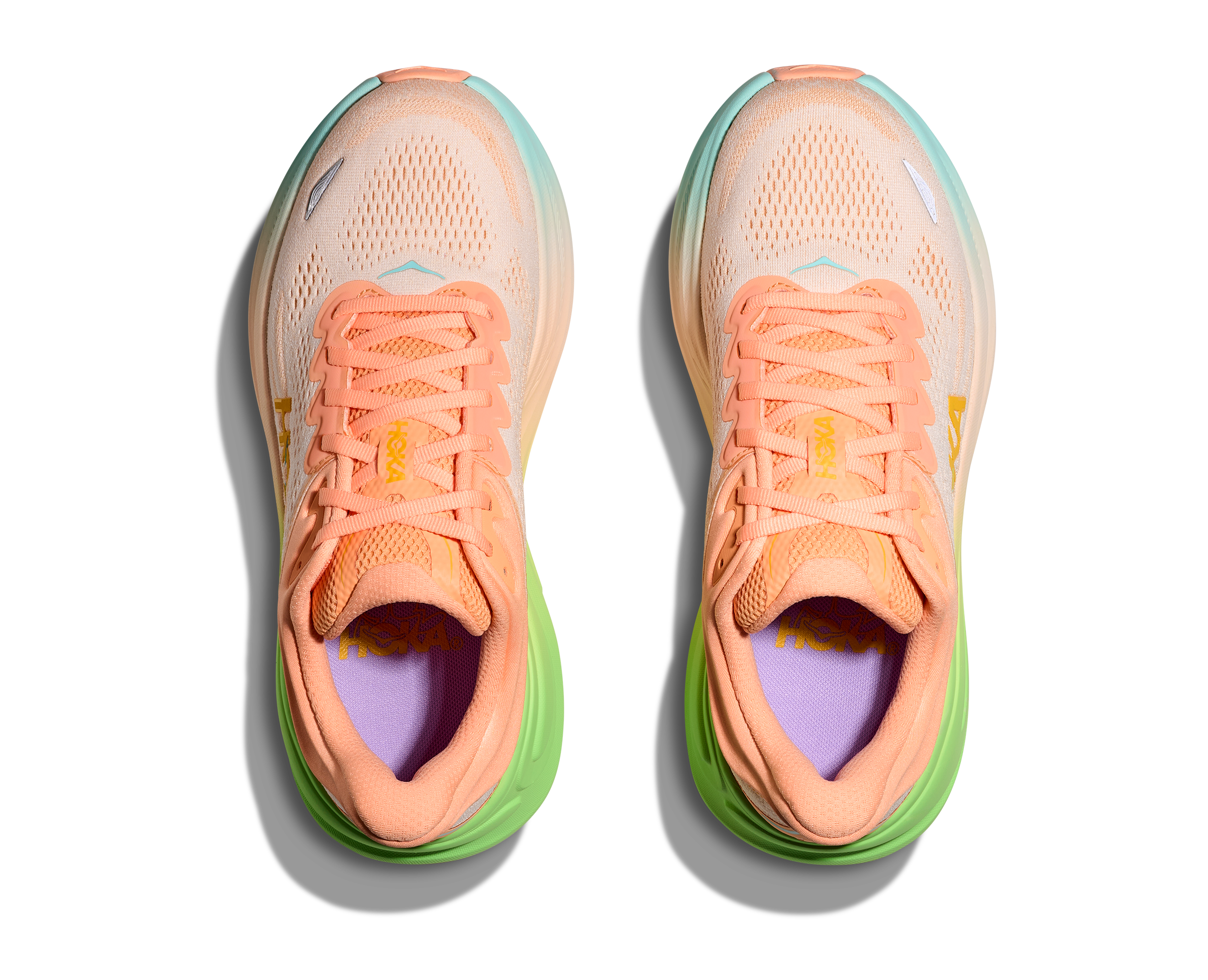 HOKA Women's Bondi 9 Running Shoes - Frost/Pale Tangerine - Cushioned Road Running Sneakers for Women - Perfect for Marathon Training, Jogging & Everyday Comfort