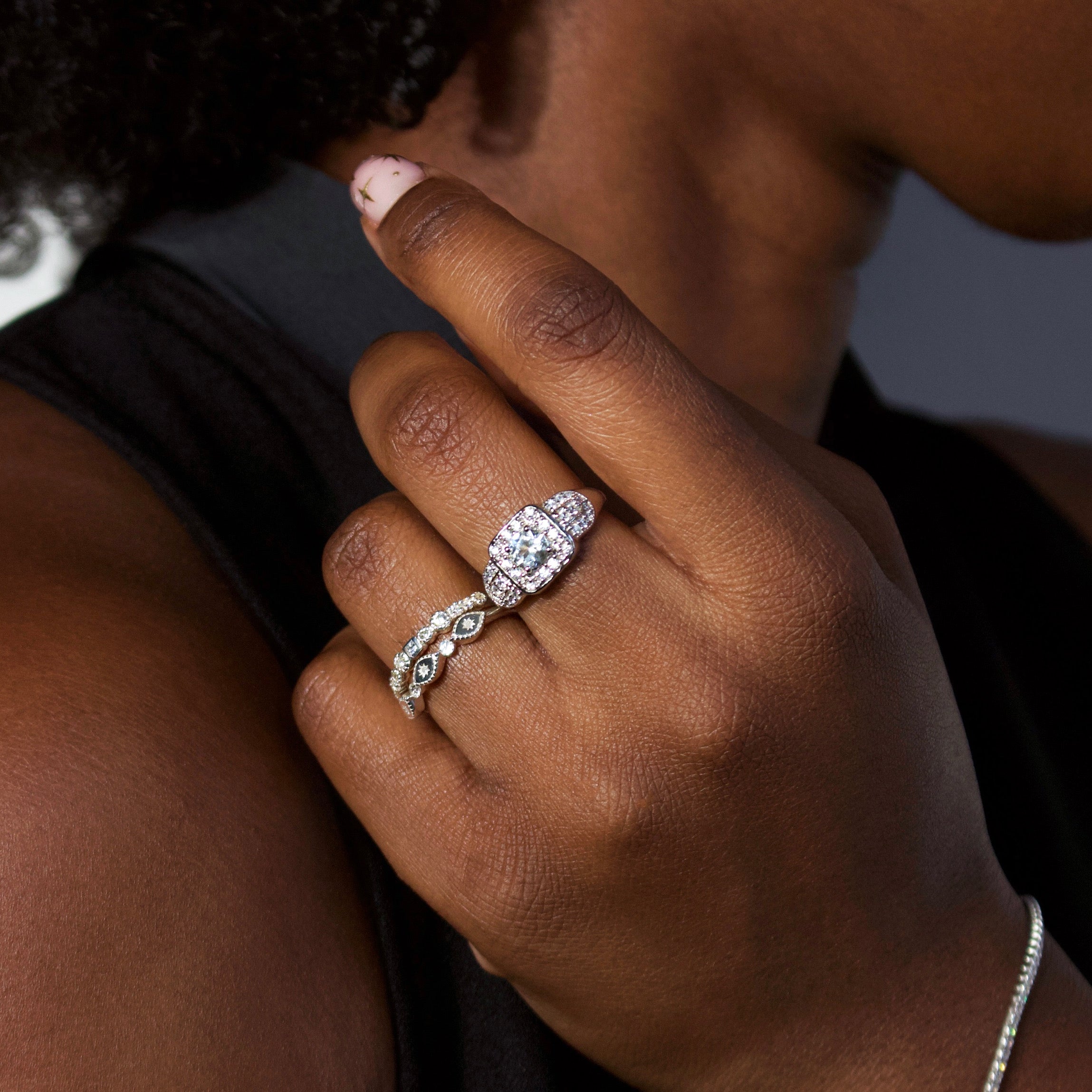 Diamond Constellation Eternity Ring for Women - 14K White Gold Wedding Band with Sparkling Stones - Perfect for Anniversary Gifts & Romantic Occasions