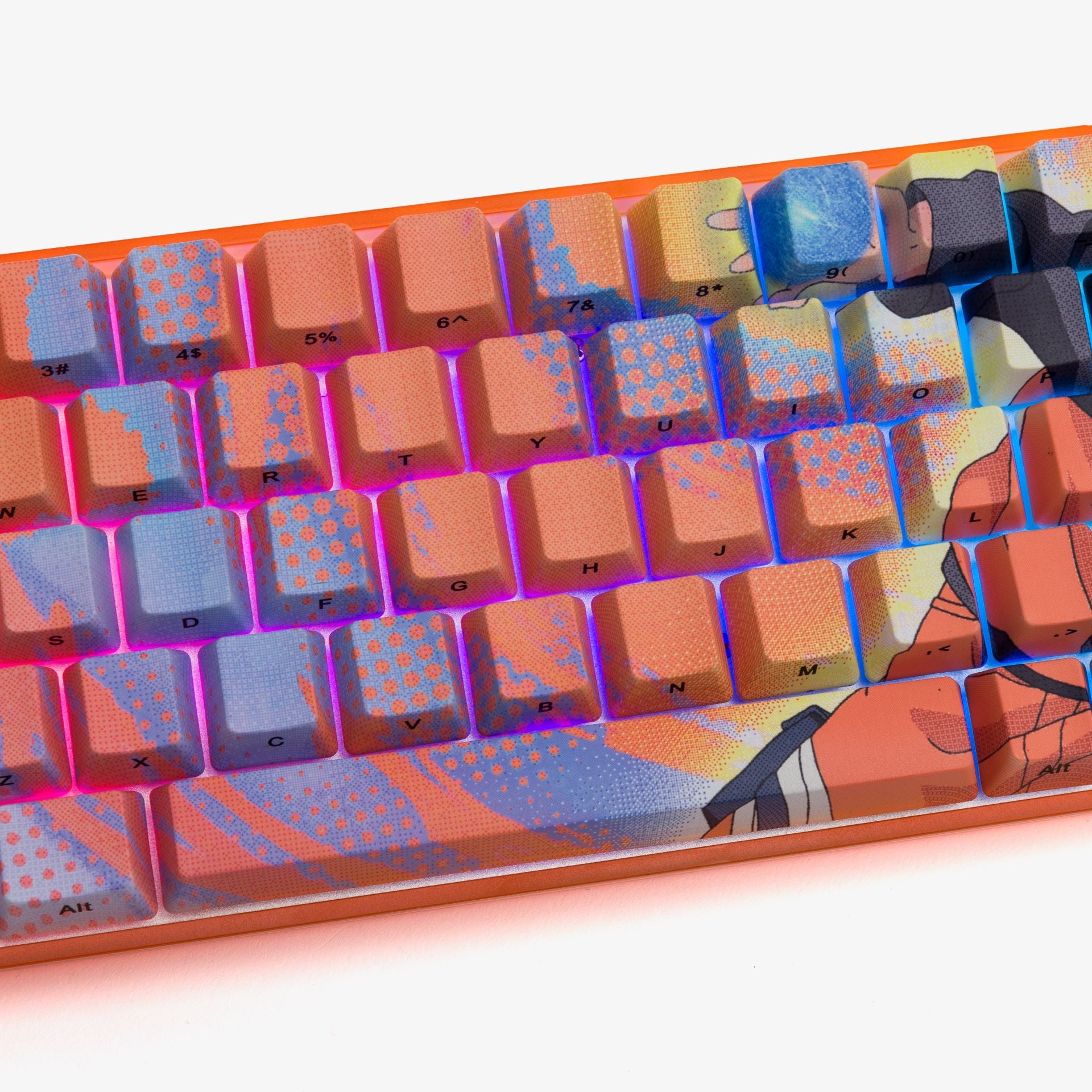 Naruto x HG Basecamp 65HE Mechanical Gaming Keyboard - Custom Anime Themed RGB Backlit for PC/Mac - Perfect for Gaming, Typing & Anime Fans Collection