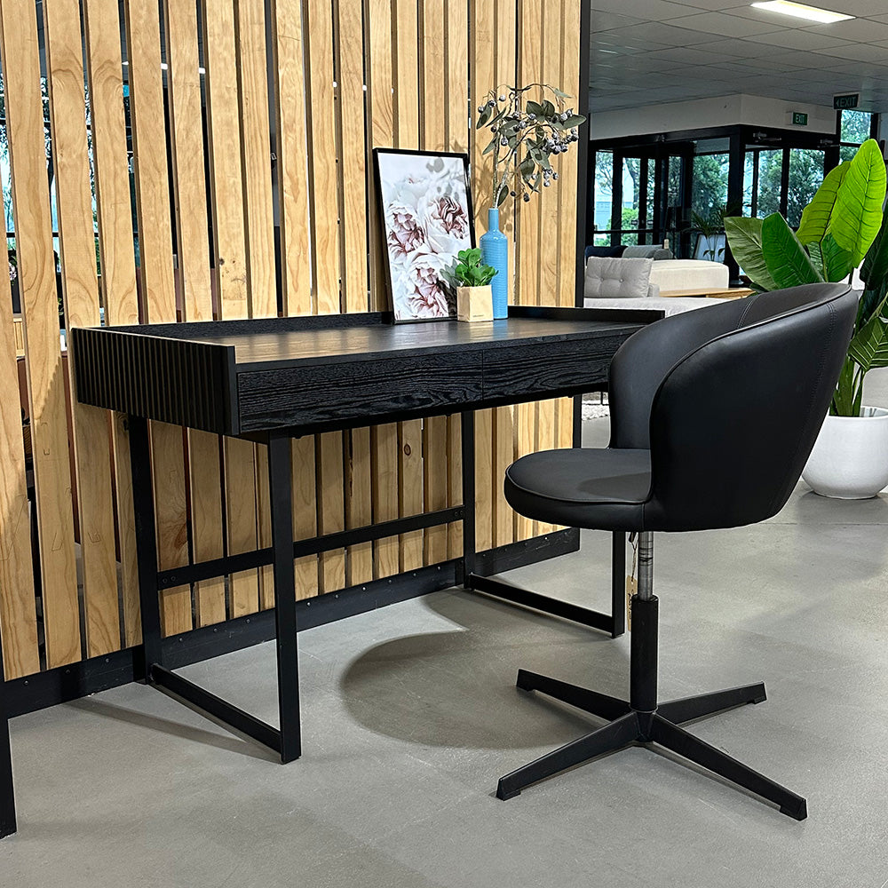 Montana Study Desk 120cm Black Ash - Modern Writing Desk for Home Office, Study Room & Dormitory - Sturdy Computer Desk with Spacious Work Surface