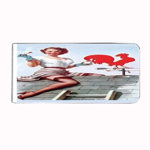 Vintage Pin Up Girl Weathervane Money Clip - Metal Bill and Card Holder for Cash, Credit Cards & ID (Style D-544) | Perfect for Men's Wallets, Gifts & Collectors