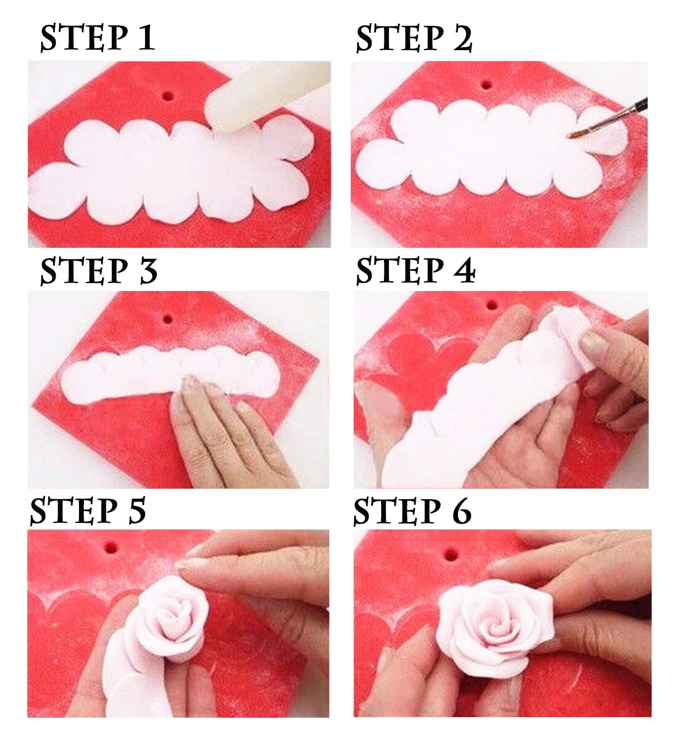 Penta Angel Cake Decorating Gumpaste Flowers - Sugar Craft Rose Mold Set (3pcs White) for Fondant, Gum Paste & Chocolate - Perfect for Wedding Cakes, Birthday Parties & DIY Baking Decorations