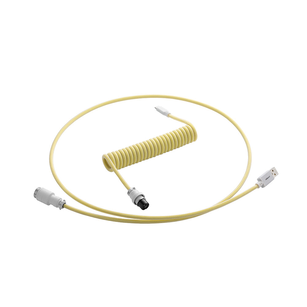 Premium Coiled USB Keyboard Cable - CableMod PRO Lemon Ice for Mechanical Keyboards - Perfect for Gaming, Typing & Office Workspaces