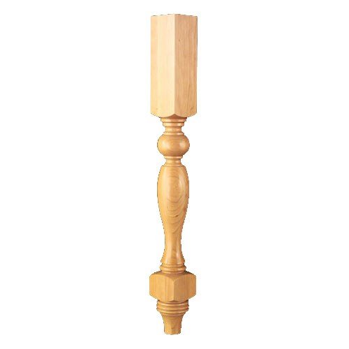 Country French Double Square Island Column - Hard Maple Wood Kitchen Island Legs for Farmhouse & Rustic Home Decor