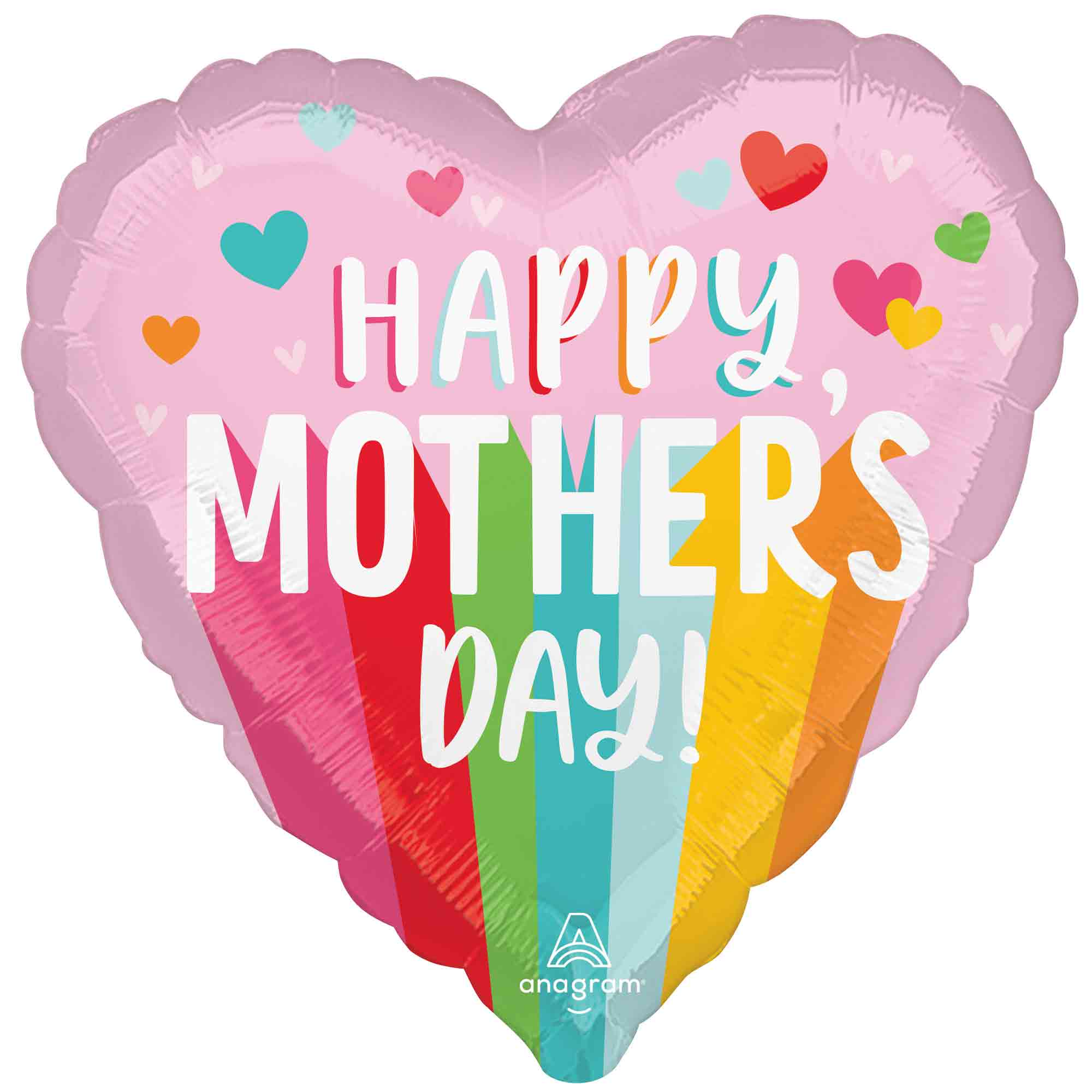 45cm Standard HX Happy Mother's Day Bright Stripes - Perfect for Gifts, Home Decor, and Party Celebrations