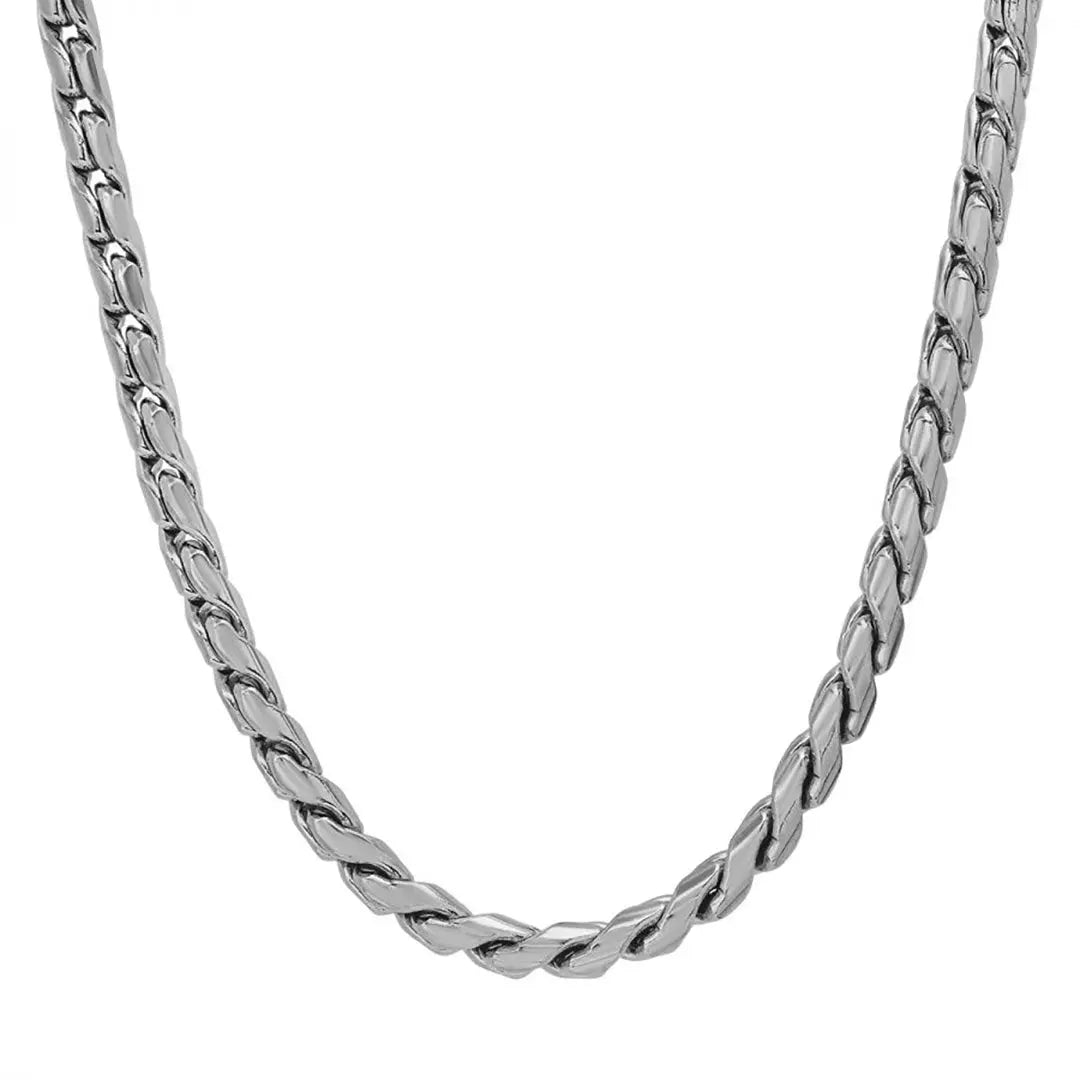SteelTime Men's Oxidized Stainless Steel Fancy Link Chain Necklace - Stylish & Durable Jewelry for Casual Wear, Parties & Gifts