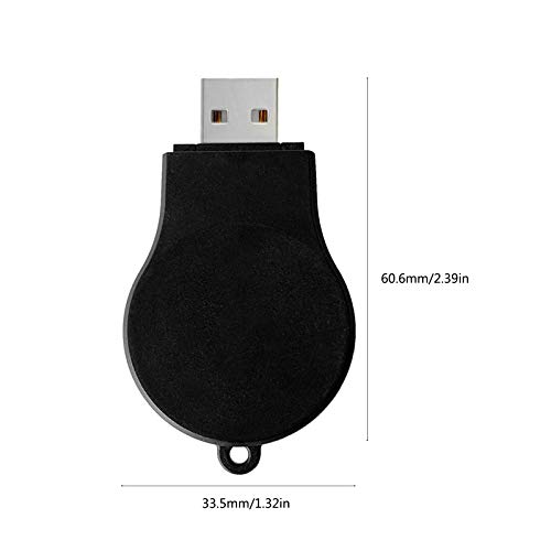 Portable Samsung Galaxy Watch 7 6 5 Wireless Charger - USB Travel Cordless Charging Keychain for Galaxy Watch 7 Ultra 6 Classic 5 Pro 4 Classic 3 & Active 2 - Fast Charging Accessories for Gym Office Home Travel (Black)