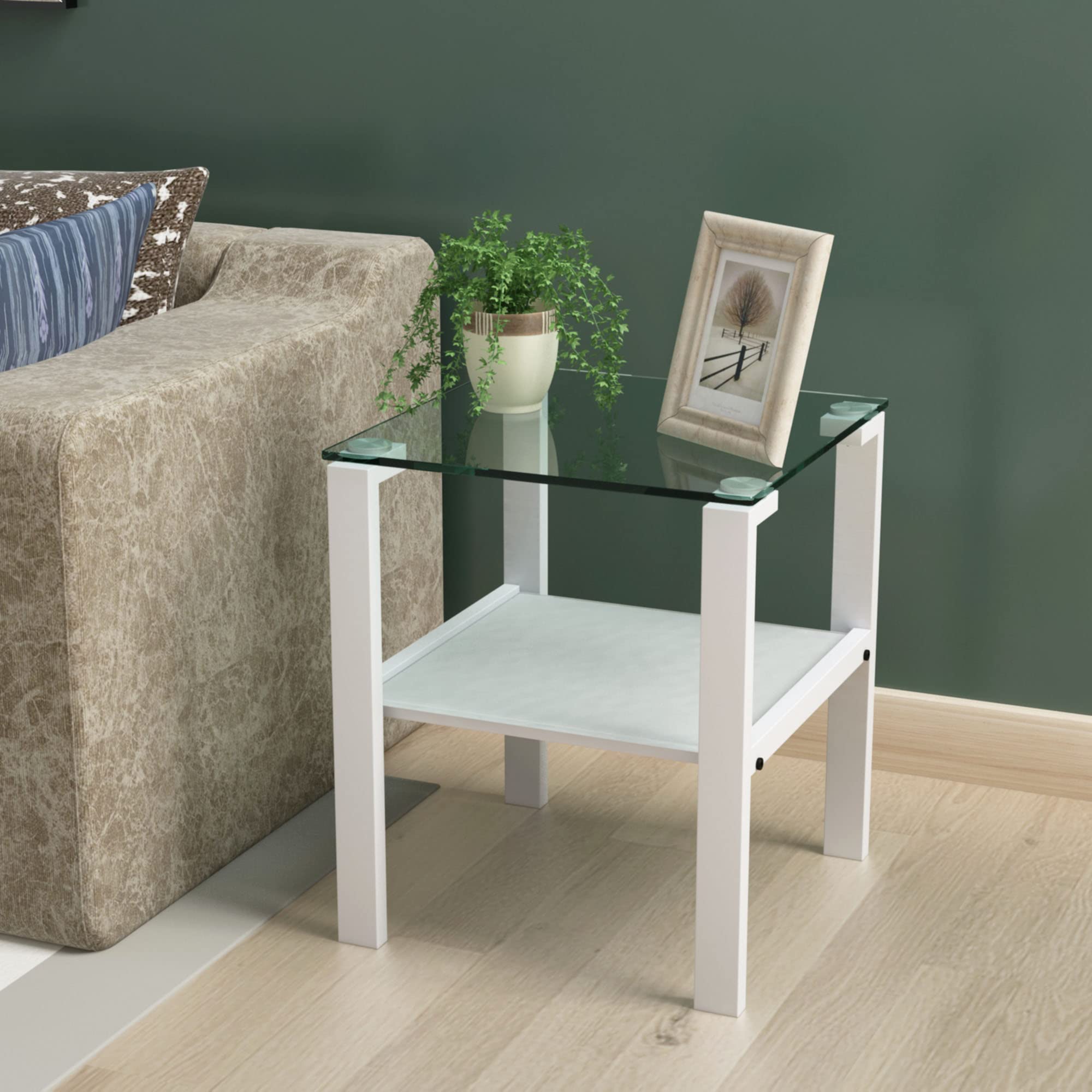 Black Side Table - Small End Table for Living Room & Bedroom - Nightstand for Home Decor