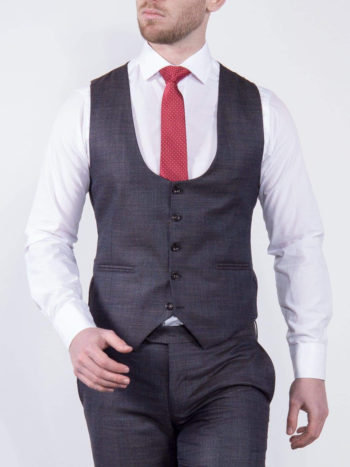Galbani Men's 3-Piece Slim Fit Italian Style Brown Suit | Premium Business & Formal Attire for Weddings, Office & Special Occasions