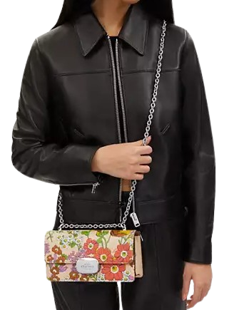 Coach Eliza Flap Crossbody Bag with Floral Print - Stylish Leather Shoulder Purse for Women, Perfect for Work, Travel & Everyday Use