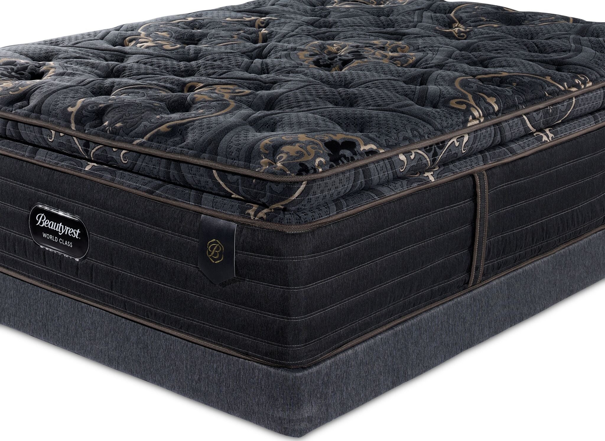 Beautyrest World Class Empress Luxury Firm King Mattress with Low Profile Split Box Spring Set - Premium Support for Back Pain Relief & Better Sleep