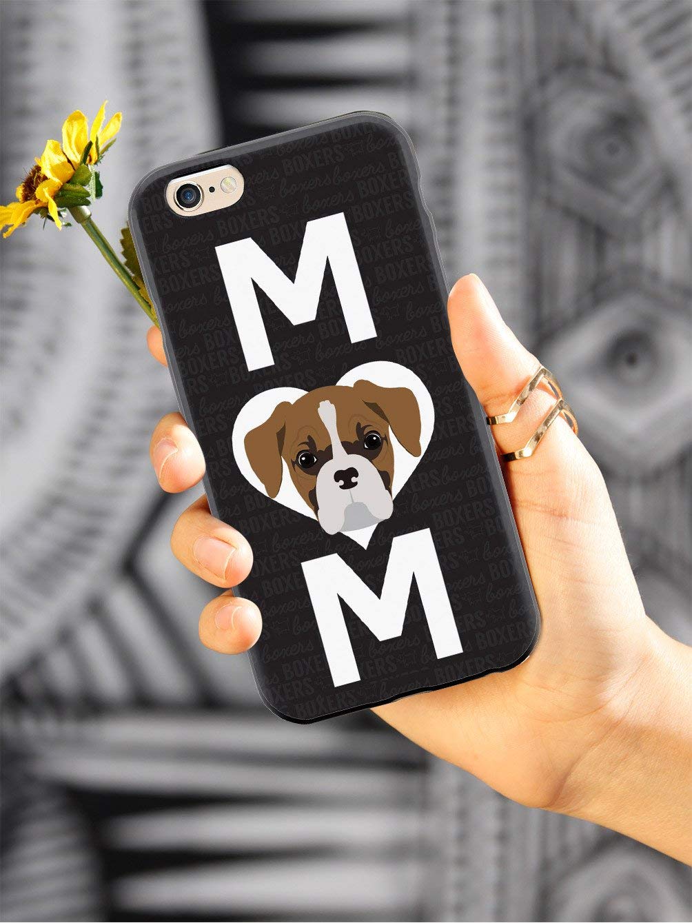 **Inspired Cases - iPhone X/Xs Compatible Protective Phone Cover - 3D Textured Shockproof Case for Apple iPhone X/Xs - Boxer Mom (Dog) Design - Perfect for Daily Use, Work & Outdoor Activities**