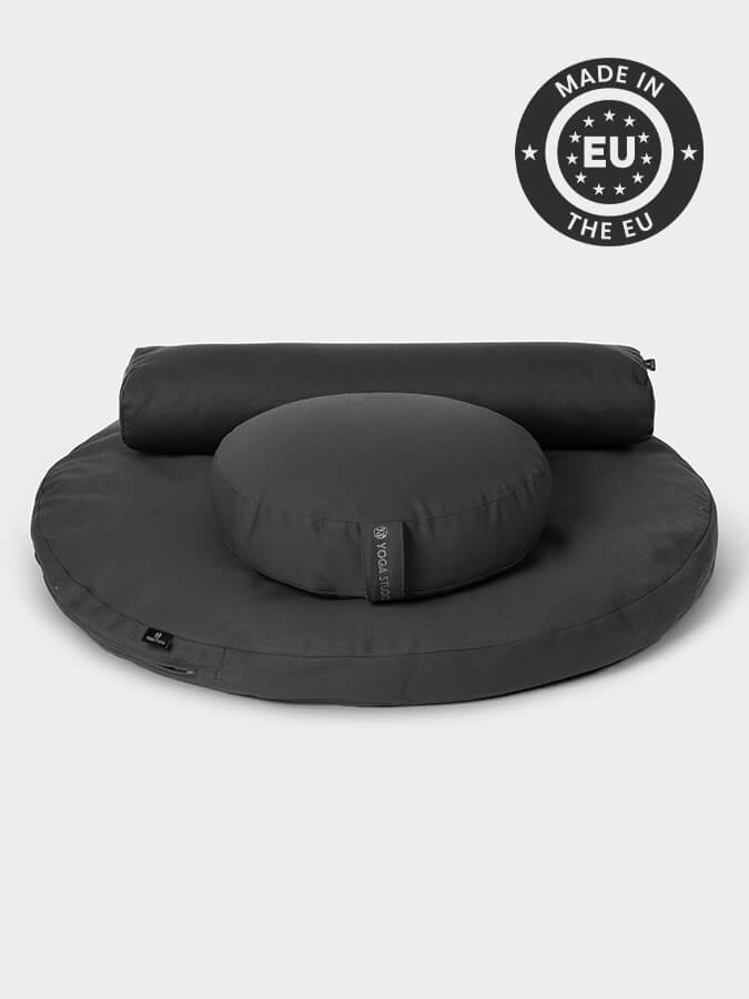 Organic Round Yoga Meditation Cushion Set - Zafu & Zabuton for Comfortable Seated Practice | Perfect for Yoga Studios, Home Meditation & Pranayama Breathing Exercises