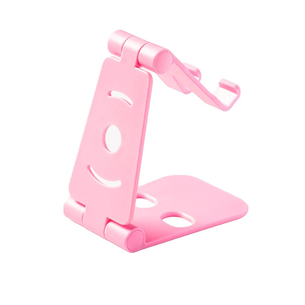 YLHXYPP Adjustable Foldable Phone Stand - Universal Desktop Cellphone & Tablet Holder - Portable Plastic Stand for iPhone, Samsung, iPad (Pink) - Perfect for Work, Study, Watching Videos & Video Calls