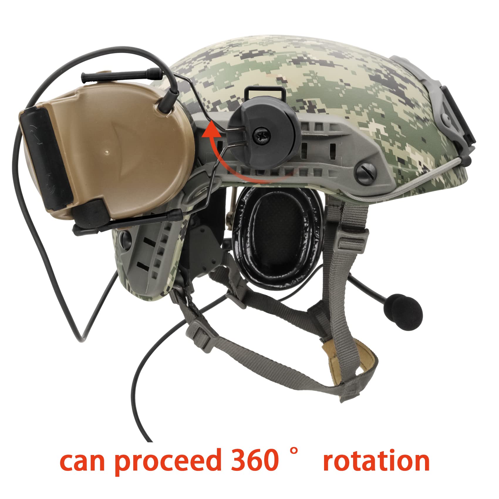 COMTA 2 Tactical Helmet Headset with U94 PTT 2pin Connector - Noise Cancelling Headphones for Airsoft, Hunting & Shooting - Perfect for Military Simulation & Outdoor Sports