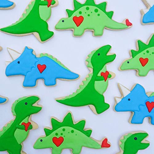 Dinosaur Cookie Cutters 7-Piece Set - T-Rex, Brontosaurus, Stegosaurus, Dino Foot & Egg - Made in USA by Ann Clark - Perfect for Baking, Kids Parties & Dinosaur-Themed Events