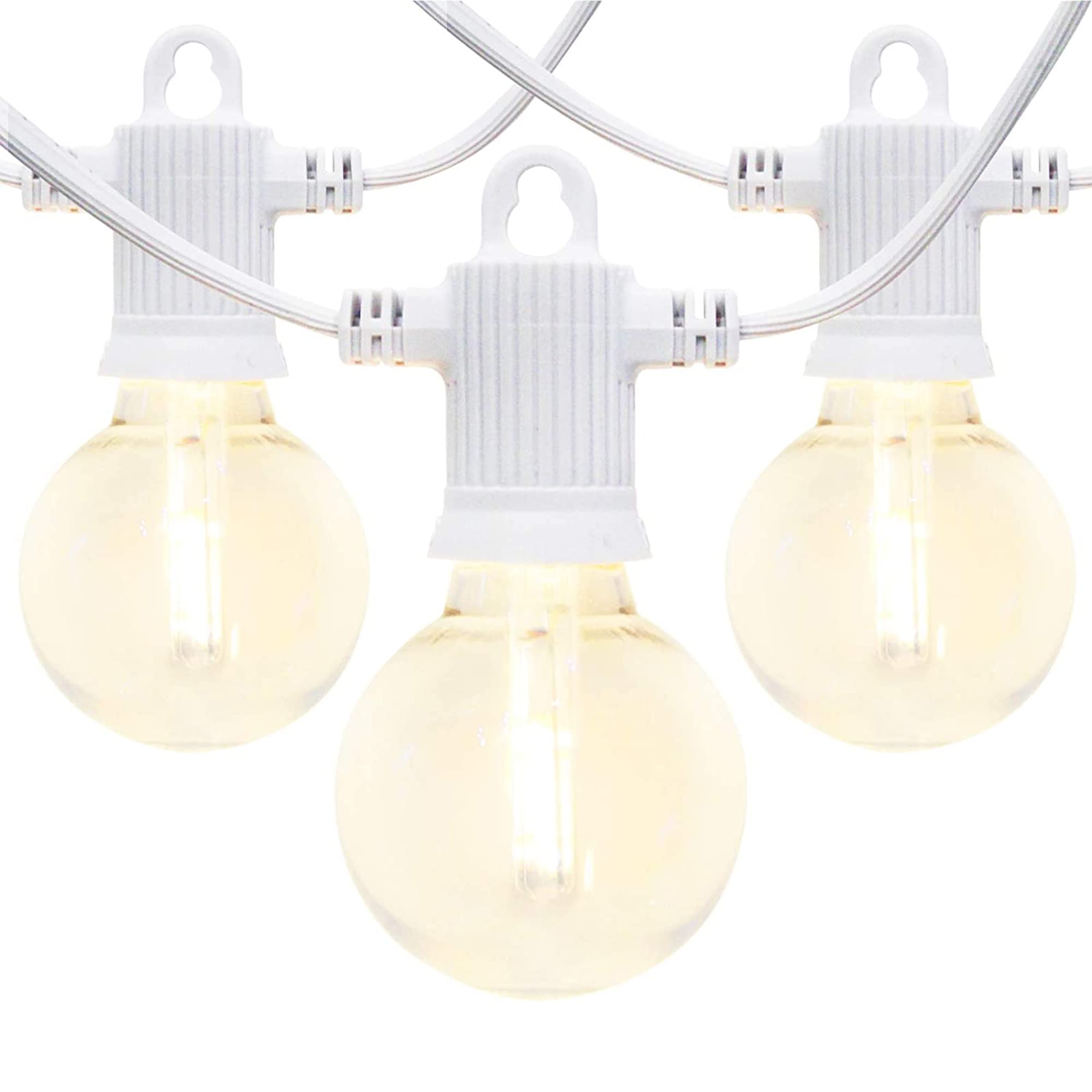 FMART 97FT LED Solar String Lights Outdoor, 48 Shatterproof G40 Bulbs, Heavy Duty Waterproof for Patio, Garden, Tent, Backyard, Wedding & Party Decor (2 Pack) - Perfect for Outdoor Lighting and Holiday Decorations