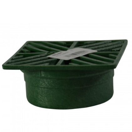 4 Inch Square NDS Drain Grate in Green - Perfect for Landscaping, Yard Drainage, and Outdoor Water Management