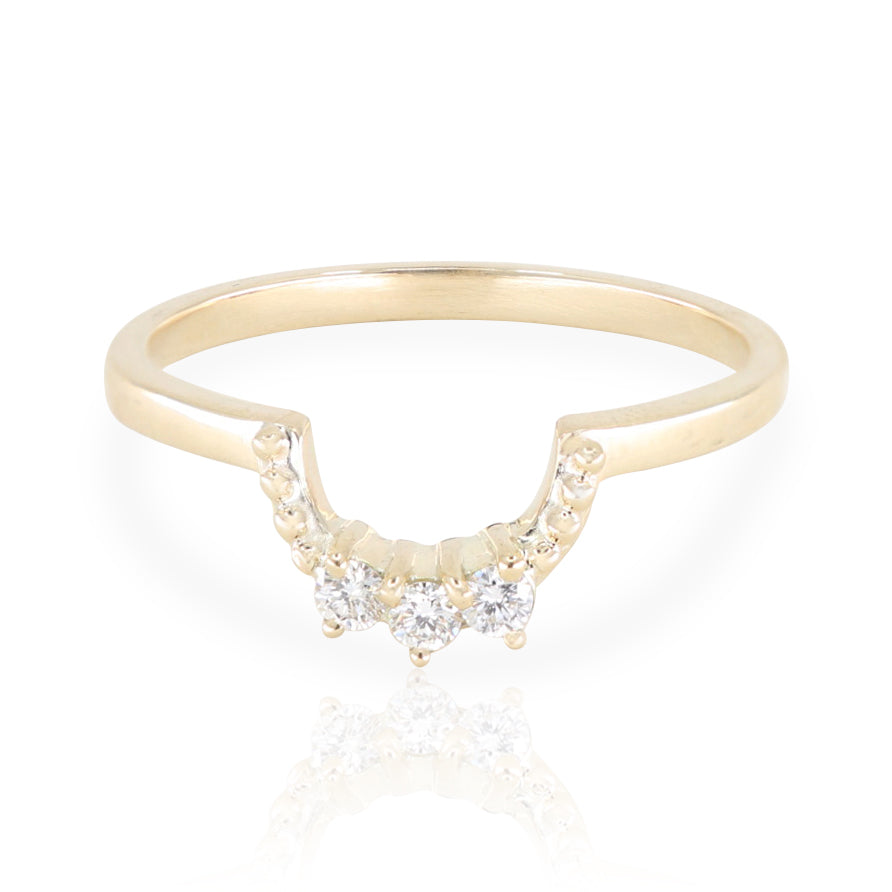 14K Yellow Gold Champagne Diamond Forever Stack Ring - Elegant Wedding Band, Anniversary Gift for Her, Perfect for Bridal Jewelry & Special Occasions