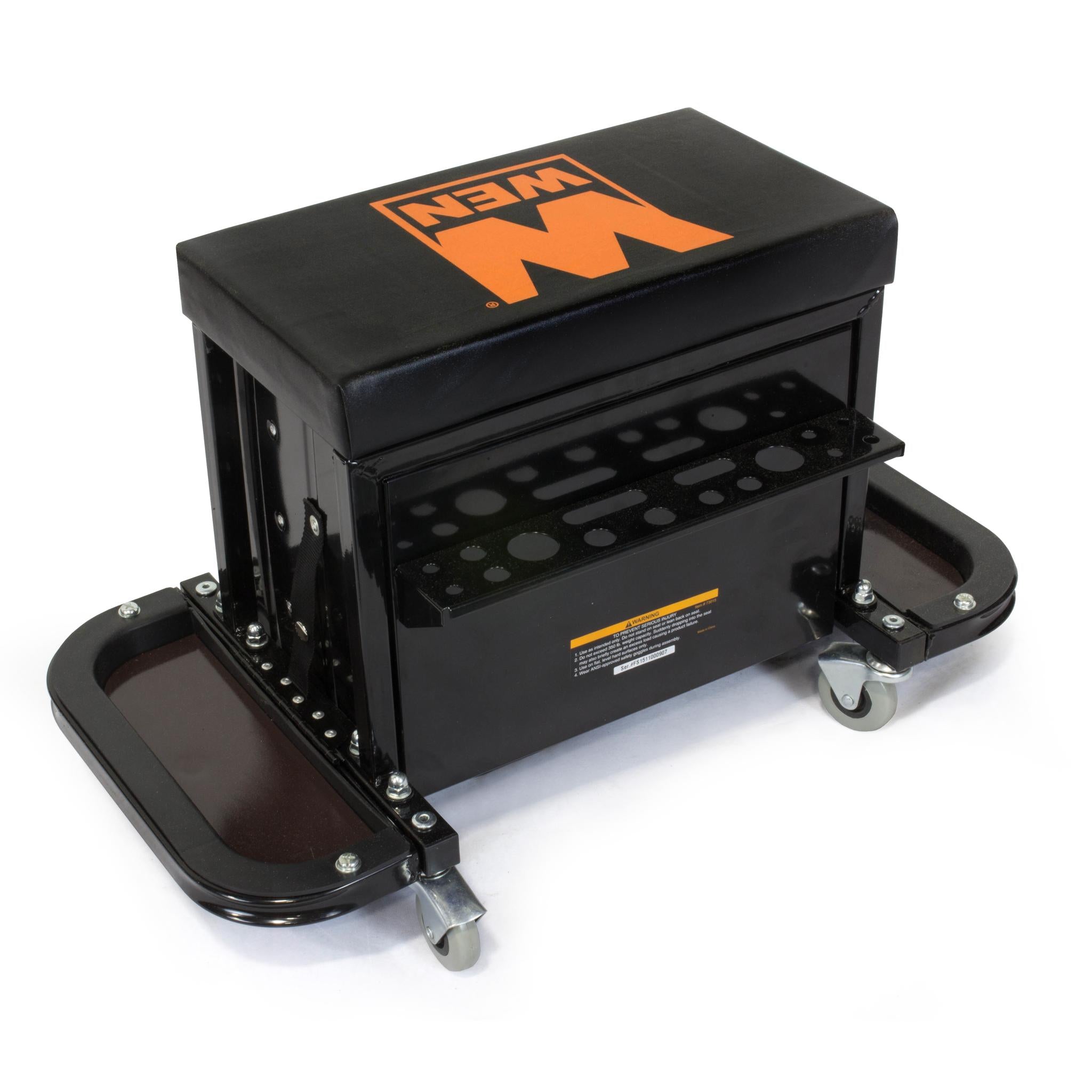 WEN GG1350 350 lb Capacity Rolling Tool Chest with Glider Seat - Perfect for Garage Organization & Workshop Storage