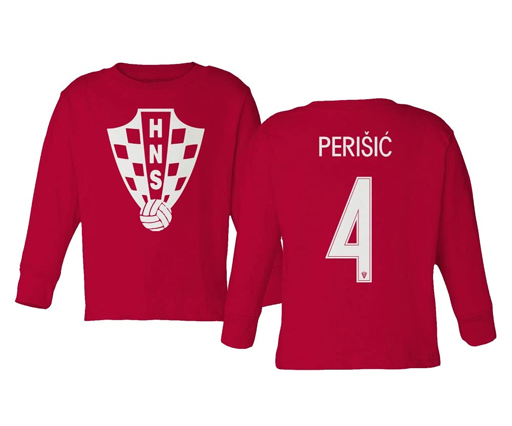 **Perisic Croatia 2020 Soccer Jersey - Long Sleeve Toddler T-Shirt for Boys & Girls | Official Style Football Shirt for Kids, Fan Wear & Match Day Outfits**