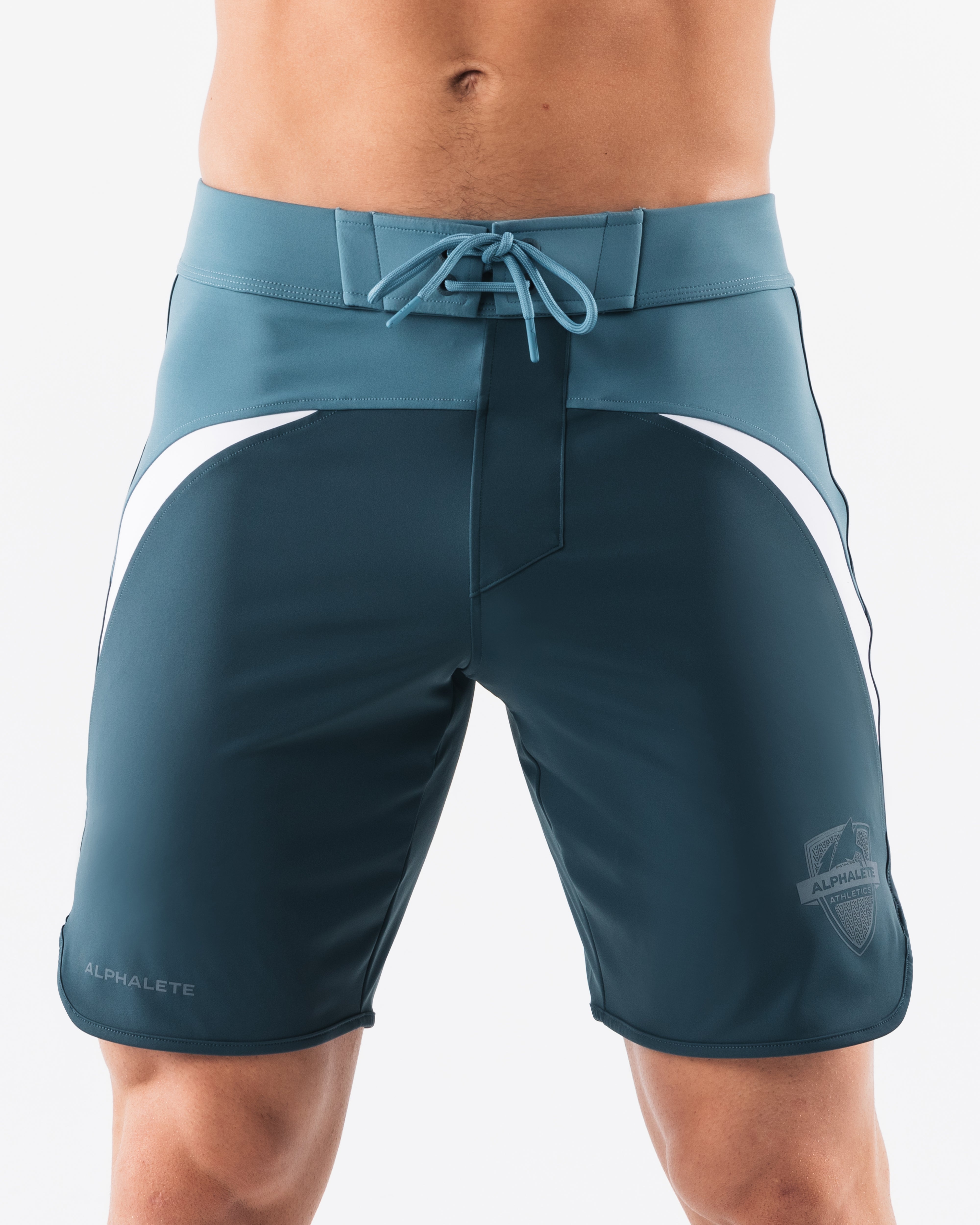 Premium Men's Crescent Boardshorts - Quick-Dry Swim Trunks for Surfing & Beach - Slate Blue - Perfect for Swimming, Vacation & Summer Activities