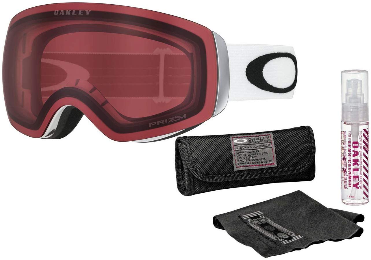 Oakley Flight Deck XM Snow Goggles - Matte White Frame with Prizm Torch Iridium Lens - Includes Lens Cleaning Kit - Perfect for Skiing & Snowboarding