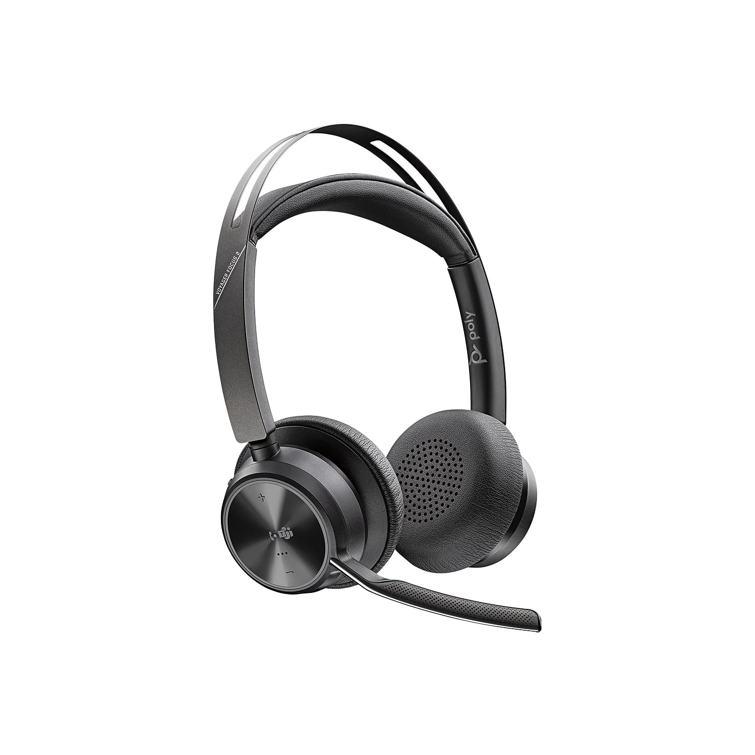 Plantronics Voyager Focus 2 UC Wireless Bluetooth Headset with Active Noise Cancelling - Dual-Ear Stereo USB-C Headphones with Boom Mic for PC/Mac - Certified for Microsoft Teams, Zoom & Video Conferencing - Perfect for Home Office, Remote Work & Online Meetings