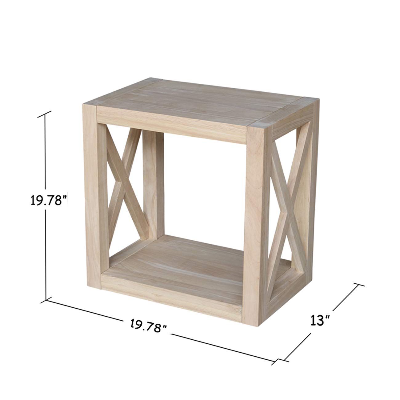 International Concepts Hampton Narrow End Table - Brown Wooden Side Table for Living Room, Bedroom, or Office - Perfect for Small Spaces, Lamps, and Decor
