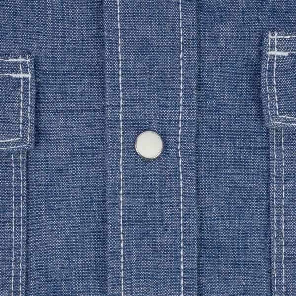 Iron Heart IHSH-13 10oz Selvedge Chambray Western Shirt - Premium Denim Work Shirt for Men in Classic Blue | Ranch Work, Casual Wear & Outdoor Adventures