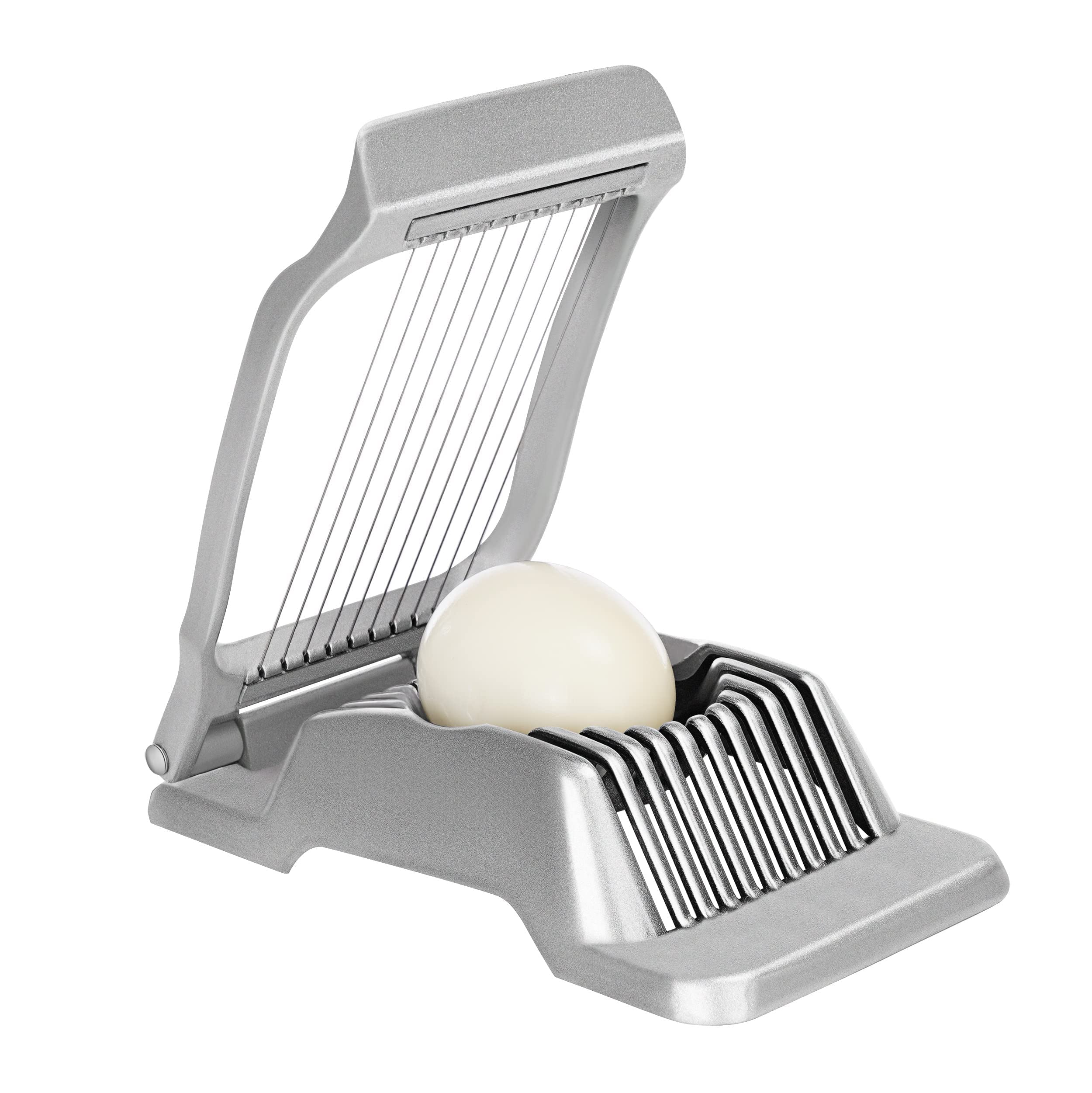Premium Stainless Steel Egg Slicer for Hard Boiled Eggs - Heavy Duty Aluminum Wire Cutter for Fruits, Mushrooms, Tomatoes & Strawberries - Perfect for Kitchen, Picnics, and Salad Preparation