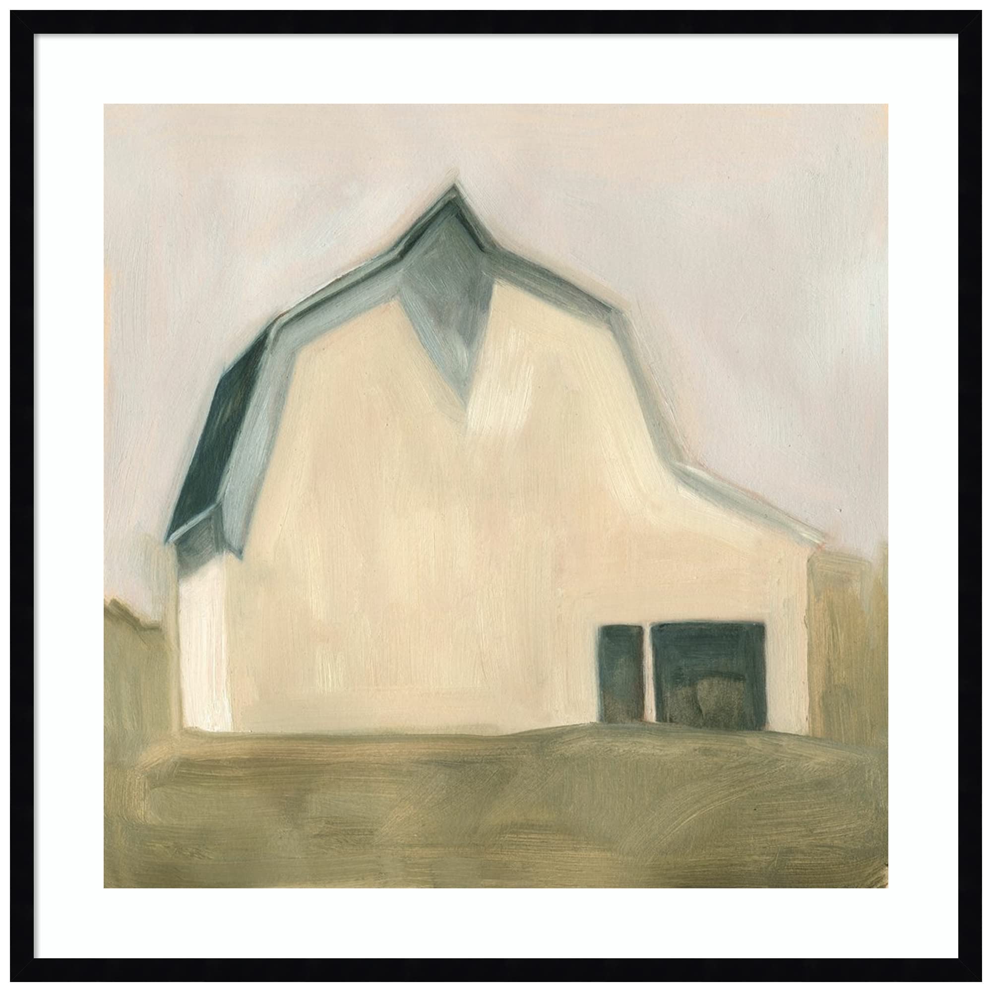 Emma Scarvey Serene Barn IV Wood Framed Wall Art Print - 33x33 Inches, Svelte Noir Black Frame - Large Farmhouse Decor for Living Room, Bedroom & Office