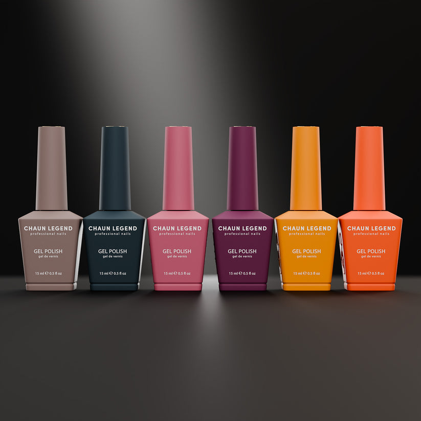 Chaun Legend Gel Collection 6pc Set - Fall Nail Polish Must Haves for Autumn Manicures & Pedicures