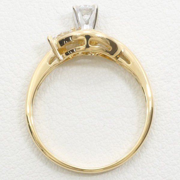 18K Yellow Gold and White Gold Diamond Ring for Women - Elegant Wedding, Engagement, Anniversary Jewelry Gift - Perfect for Special Occasions and Everyday Luxury